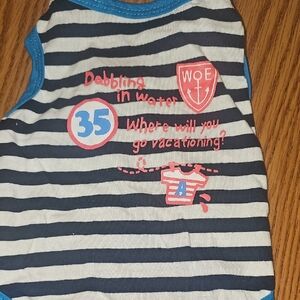 Striped Dog Shirt with Nautical Print Size Small